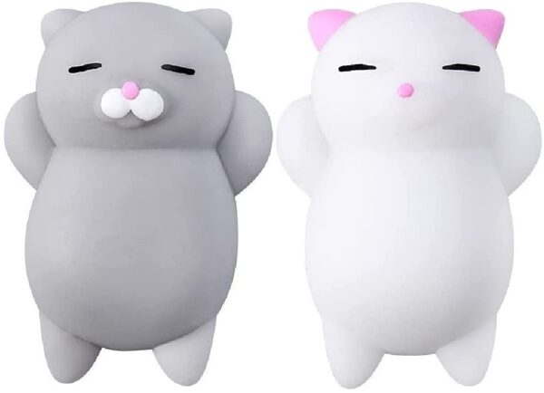 Nutty Toys Squishy Cat Set - 2 Soft Silicone Kawaii Kitties, Top Stress Relief Sensory Gift 2021, Unique Kids & Adults Christmas Stocking Stuffer Idea, Best Teenage Girl, Teen Boy & Tweens Present