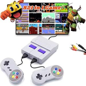 821 Retro Game Console, Classic Mini NES Game System, Built-in 821 Classic Games, 2 NES Classic Controllers, AV Output Plug and Play, Is a High-Quality Gift For Adults and Children