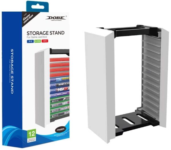 PS5 Game Organizer, Storage Tower Compatible with Playstation 5 PS4 Xbox Games (Up to 12 Games)