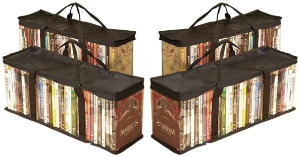 Globalis Portable DVD Storage Bag, 4-Pack Stores 40 DVDs Each Bag