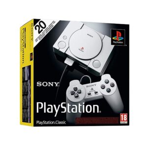 Playstation Classic Console with 20 Classic Playstation Games Pre-Installed Holiday Bundle, Includes Final Fantasy VII, Grand Theft Auto, Resident Evil Director’s Cut and More