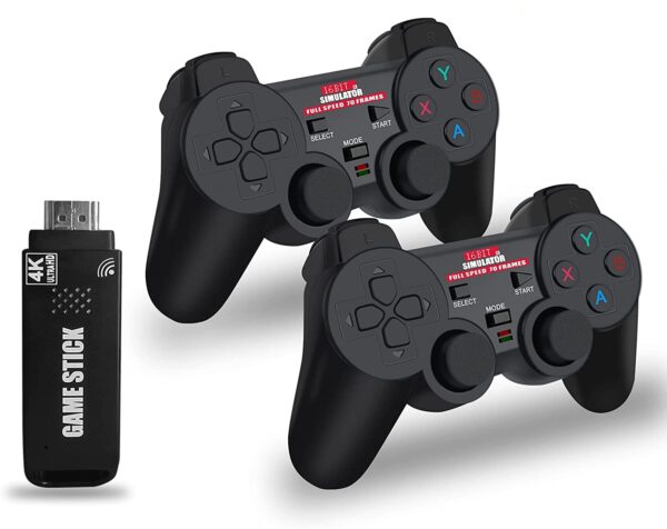 EASEGMER Wireless Retro Games Console with 4K Output- Dual Super Controller Gamepad Joystick Built-in 5,000 HD Games, Classic Controller Joypad Gamestick for TV/PC/Projector, Best Gift for Men & Kids