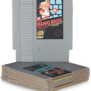 Paladone Nintendo NES Cartridge Retro Drink Coasters for Game Lovers - Super Mario Bros Accessories