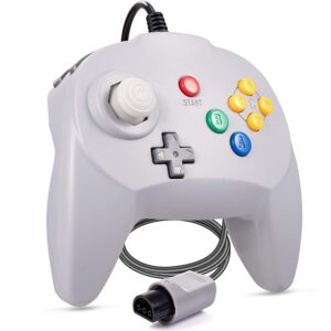 miadore Retro N64 Controller Wired N64 Classic 64-bit Mini Gamepad Remote with Upgraded Japan Joystick for Ultra N64 Console Video Game System (Gray)
