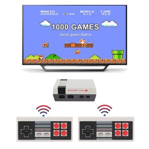 Jueapu Retro Game Console NES Classic Edition System Plug and Play TV Games with Wireless Controller, NES Game Console Built in 1000 Classic Video Games Emulator for Kids and Adults AV Output