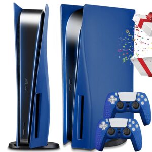 SIKEMAY PS5 Console Faceplate, Hard Shockproof Playstation 5 Face Plate Shell Skin Case, ABS Anti-Scratch Dustproof PS5 Gaming Console Cover Replacement Accessories for PS5 Disc Edition - Blue
