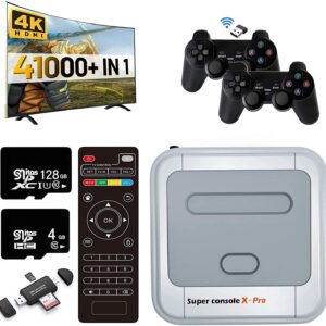 WOMiTRE Super Console X Pro Video Game Console Games with 2 Game-Pads, Game Consoles Built-in 41,000+ for 4K TV Support HD Output, LAN/WiFi, Gifts for Men – Pro 128G