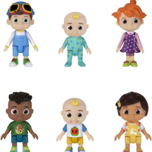 Cocomelon Official Friends & Family, 6 Figure Pack - 3 Inch Character Toys - Features Two Baby JJ Figures (Tee and Onesie), Tomtom, YoYo, Cody, and Nina - Toys for Babies and Toddlers