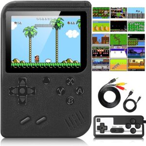Lifellery Retro Handheld Game Console, Portable Retro Game Console with 500 Classical FC Games 3-Inch Screen 1020mAh Rechargeable Battery Support TV Connection & 2 Players for Kids Adults (Black)