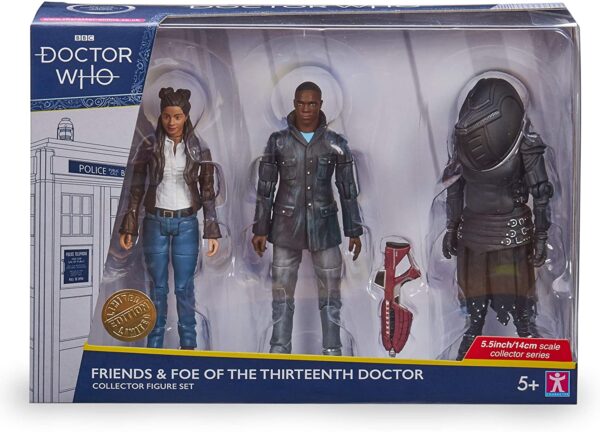 Doctor Who Friends and Foes of the 13th Dr Set - Doctor Who Merchandise - Includes Ryan Sinclair, Judoon Trooper, and Jasmin Kahn - Thirteenth Doctor Companion & Foe Action Figures - Character Options