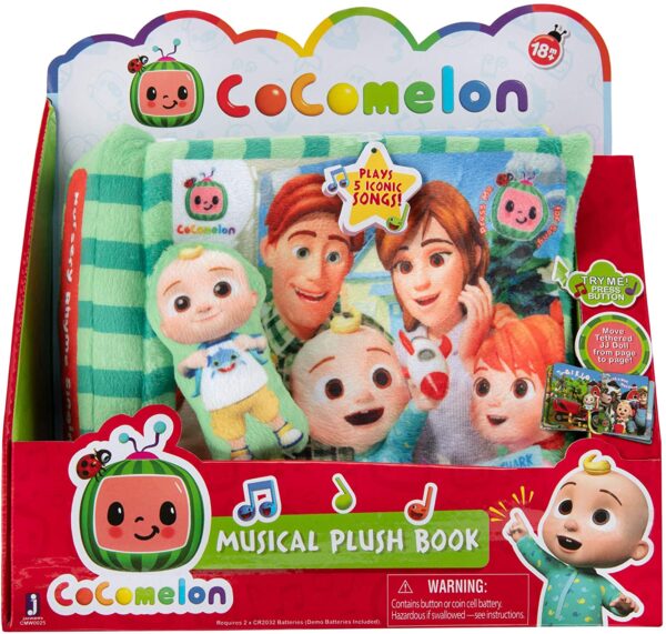 CoComelon Nursery Rhyme Singing Time Plush Book, Featuring Tethered JJ Plush Character Toy, for JJ?s Daily Musical Adventures ? Books for Babies and Young Children